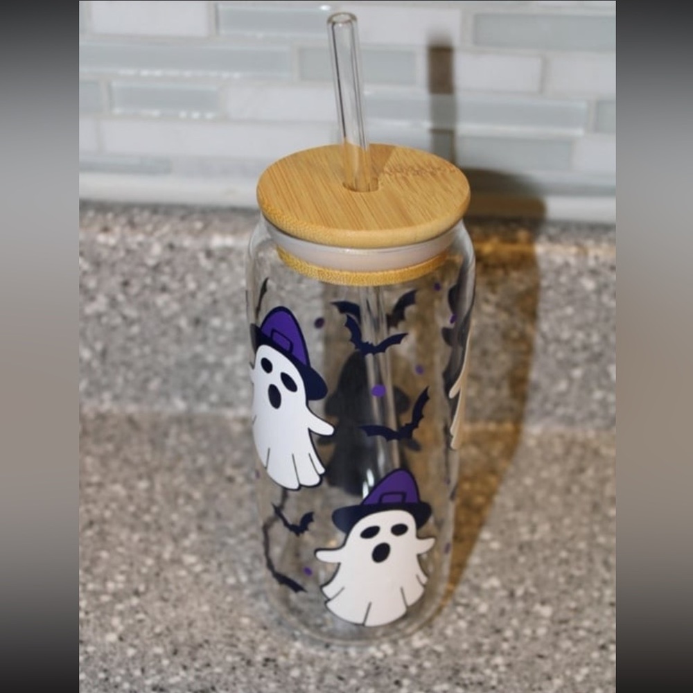 Bamboo lid glass cups